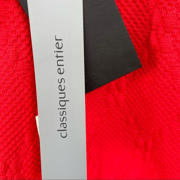 Classiques Entier Sweater Red Textured Stretch Partial Back Zip NWT XS Holiday - Picture 9 of 10